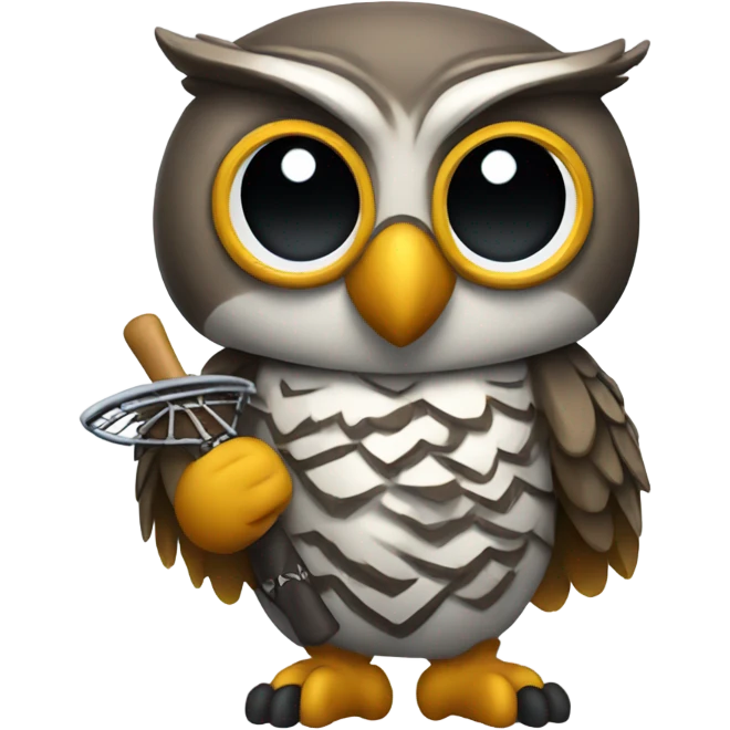 owl with a lacrosse stick  emoji