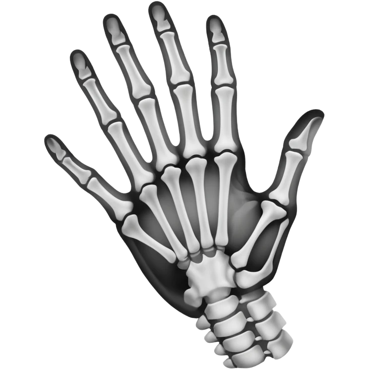 x-ray radiograph of a hand emoji