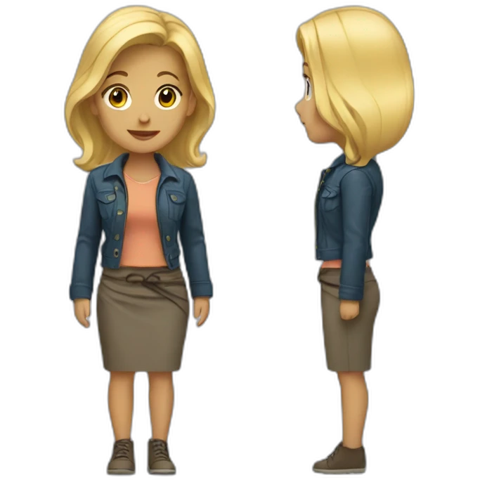 Blonde with jacket tied around waist emoji