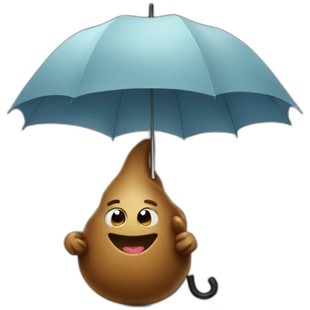 Poop emoji holding an umbrella  emoji