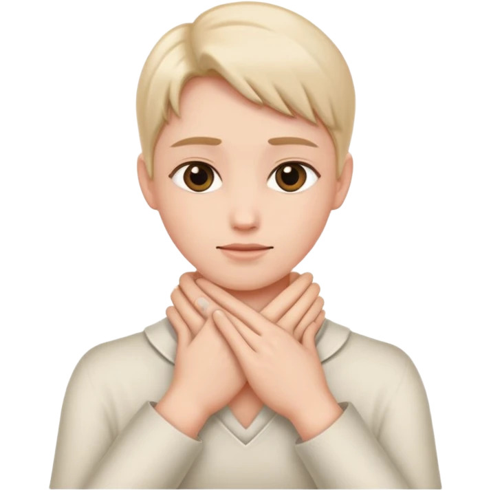 Hands crossing neck emoji