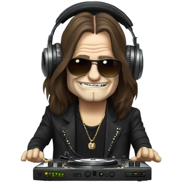 Ozzy Osbourne playing DJ emoji