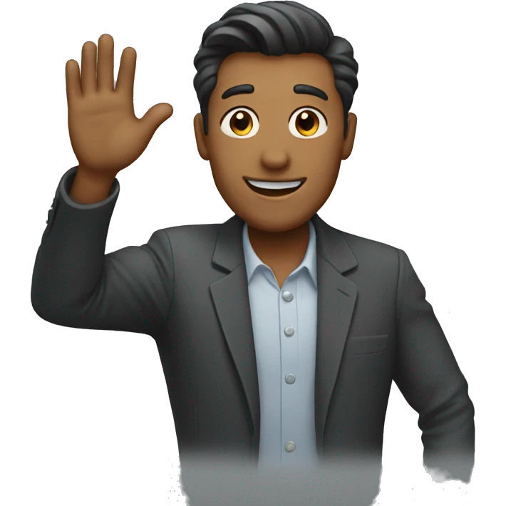 man waving emoji