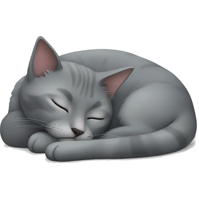 grey cat sleeping emoji
