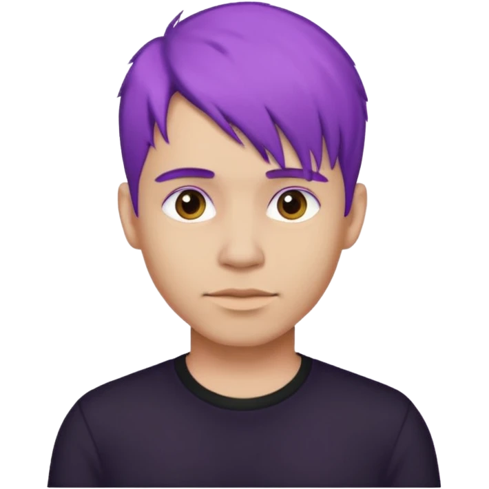man with purple hair and black shirt emoji