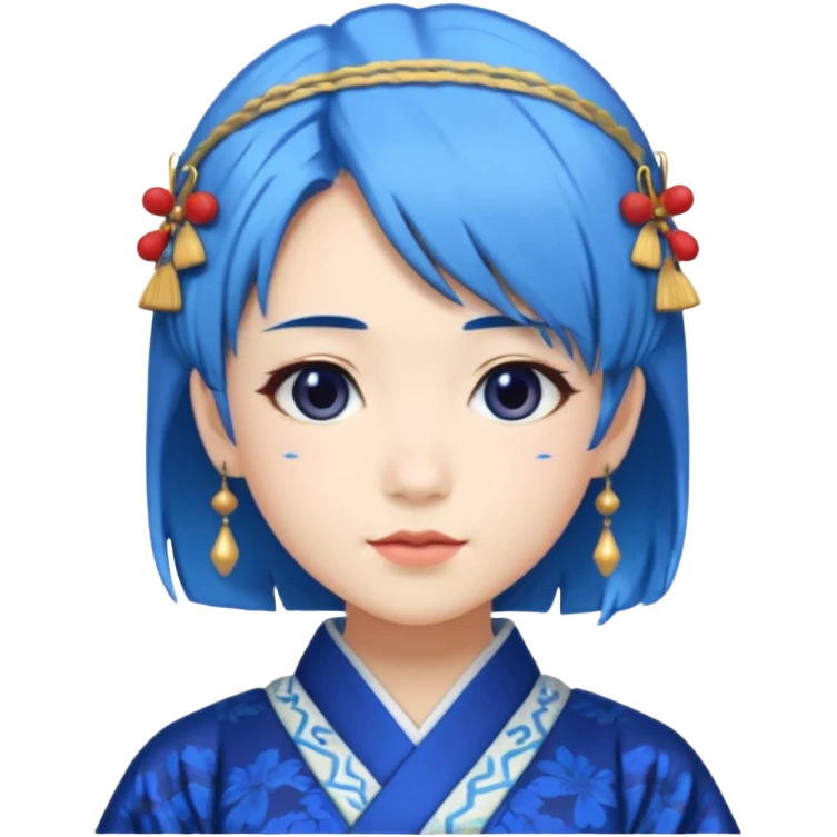 blue haired japanese princess emoji