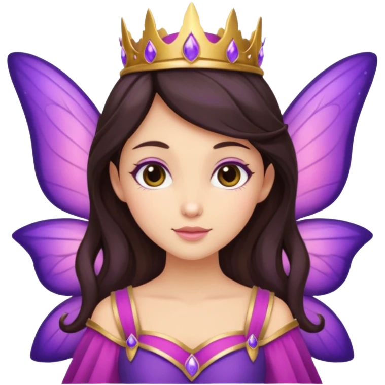 royal purple and pink buttery fairy brunette combined emoji