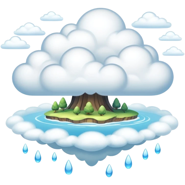 Flying Island, cloud around emoji