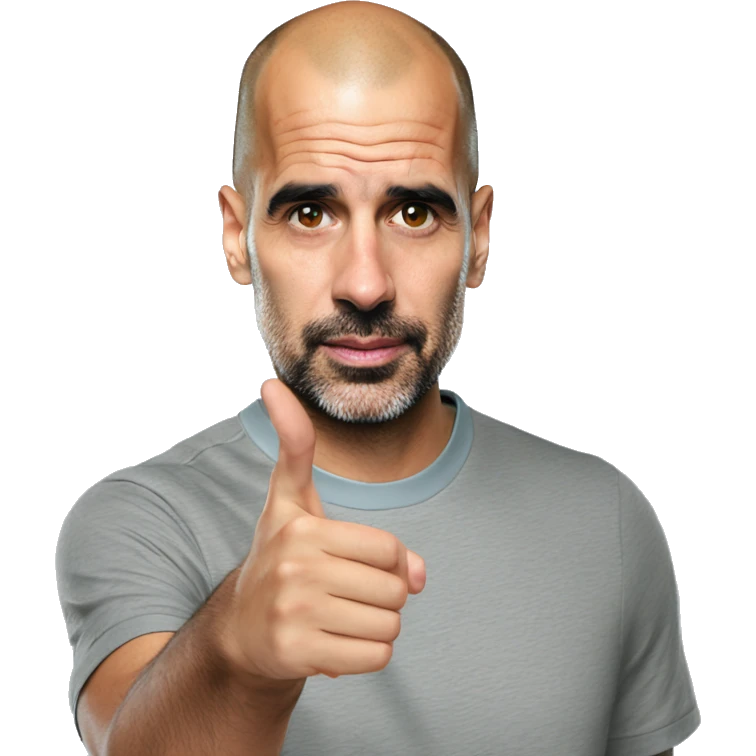Pep Guardiola qui fait un cœur en avec ses mains emoji
