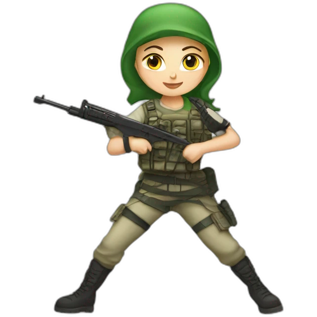 Freedom white girl fighter from Palestine emoji