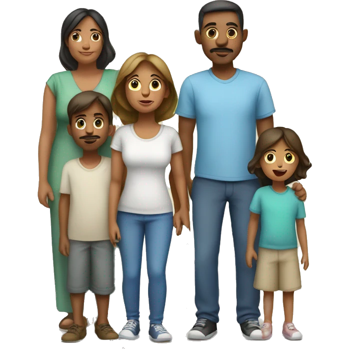 familia de papa, mama y dos niños emoji