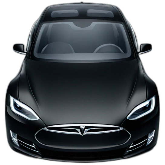 black tesla car front view emoji