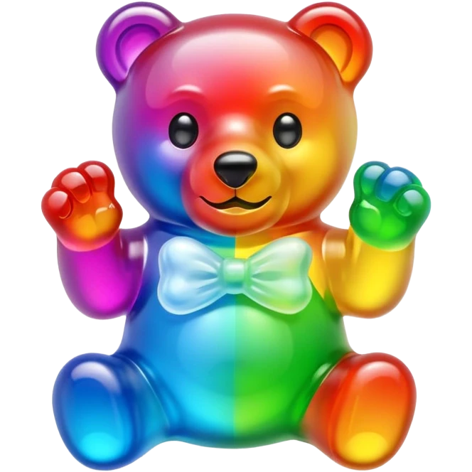 Rainbow Gummybear holding a discord symbol emoji