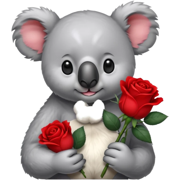 koala with a cold and a rose in the hands emoji