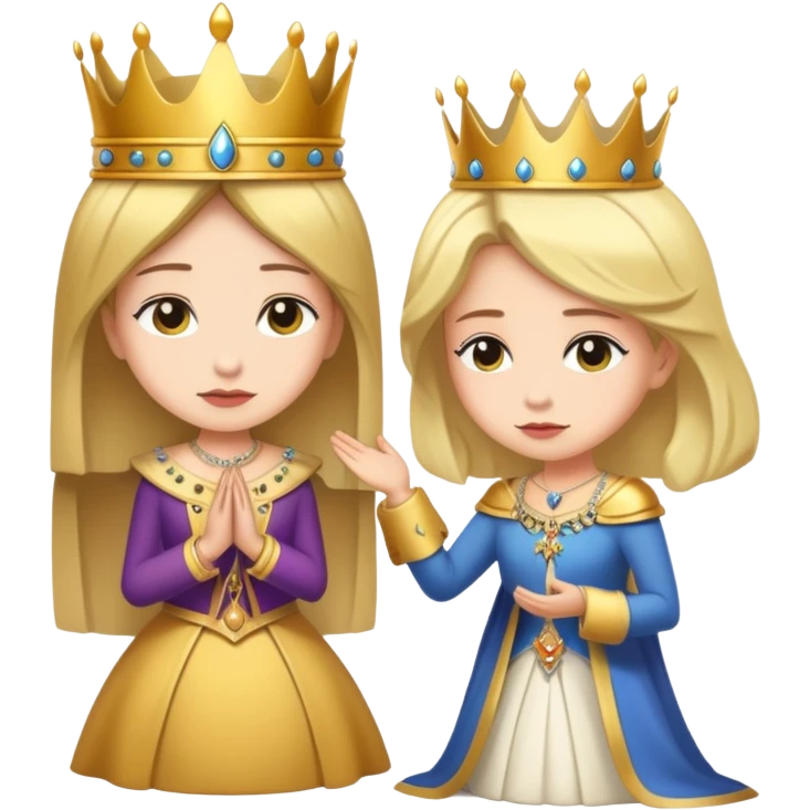 Person bowing to a queen emoji