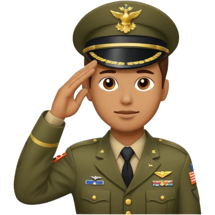 American soldier showing respect emoji