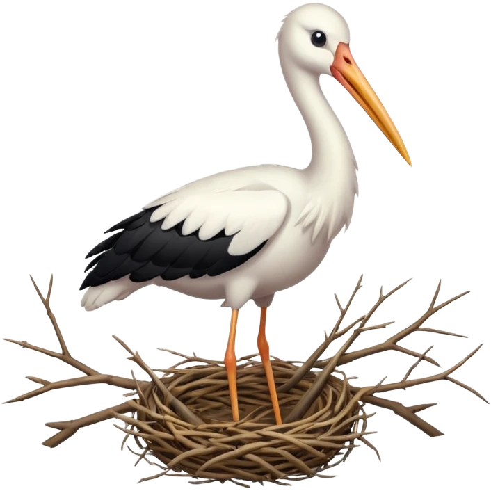 Птица аист  emoji