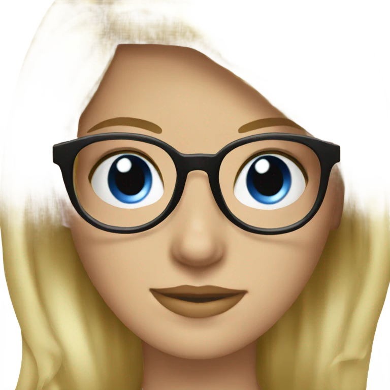Female dj blue eyes blonde hair wearing glasses  emoji