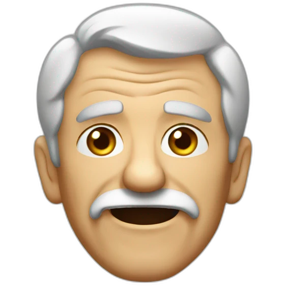 Crazy old man don't know english language emoji