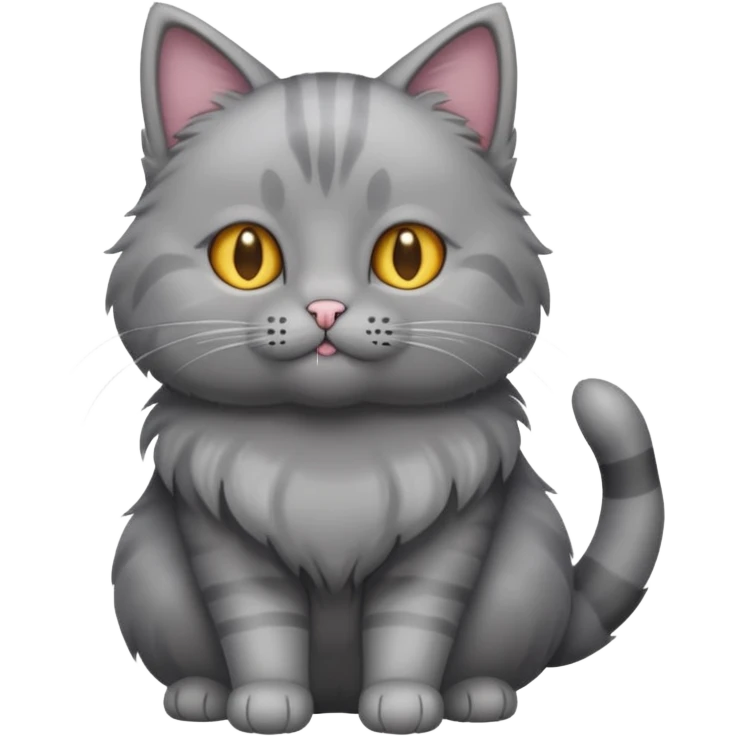 grey cat with full body emoji