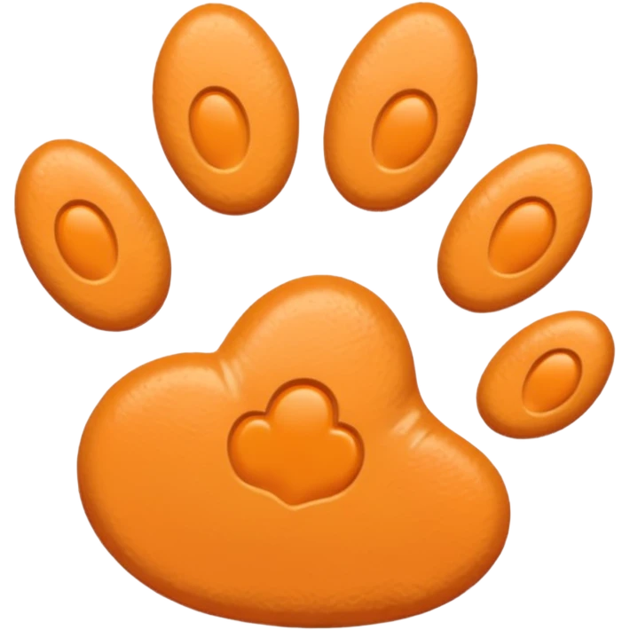a pale pastel orange pawprint emoji