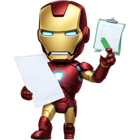 ironman holding a check list emoji