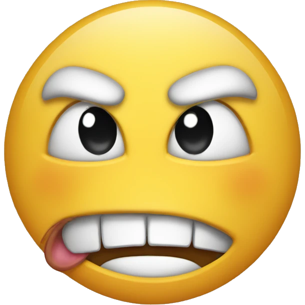 Angry emoji face with smiling mouth  emoji