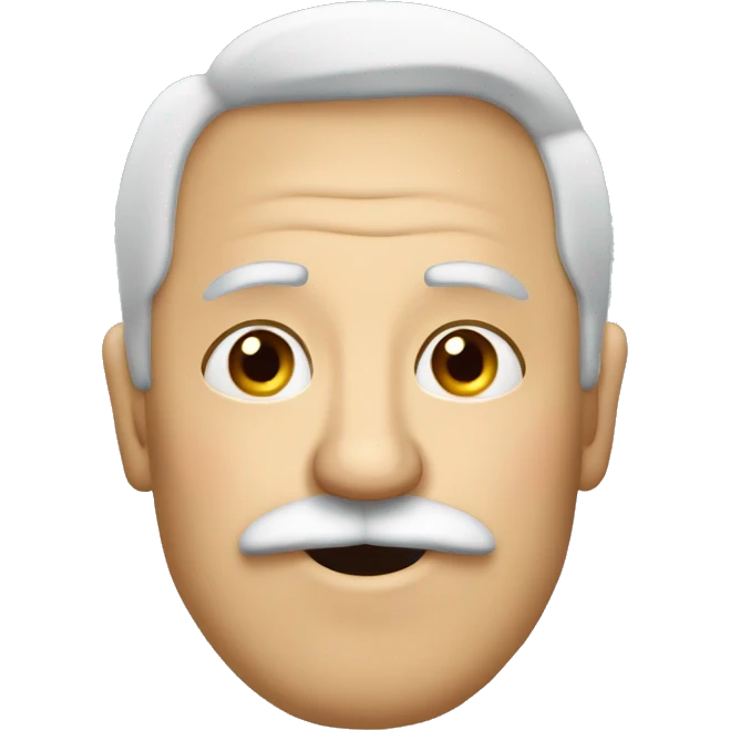 Abuelo con bigotes con marca de besos emoji