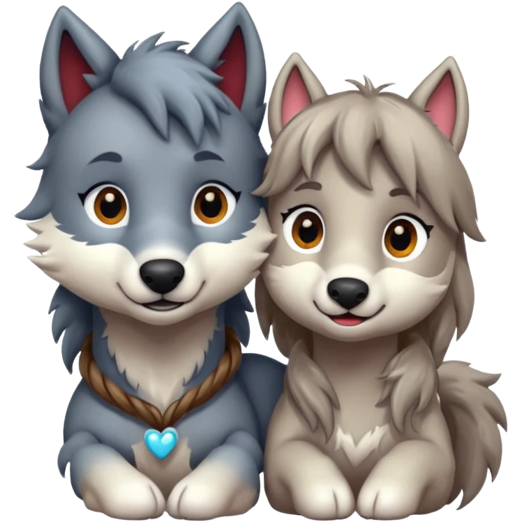 a wolf and a pony in love emoji