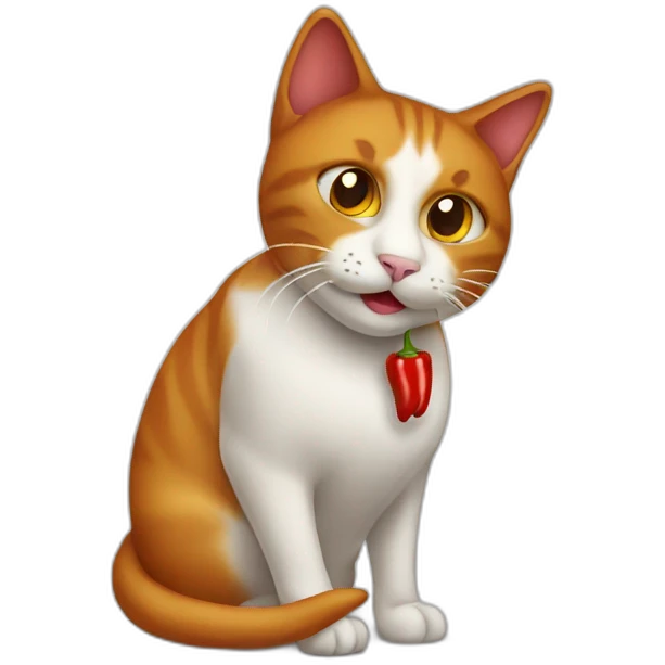 Cat chili pepper emoji