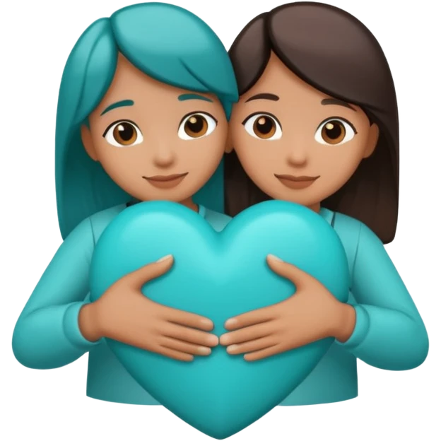 hugging teal heart emoji