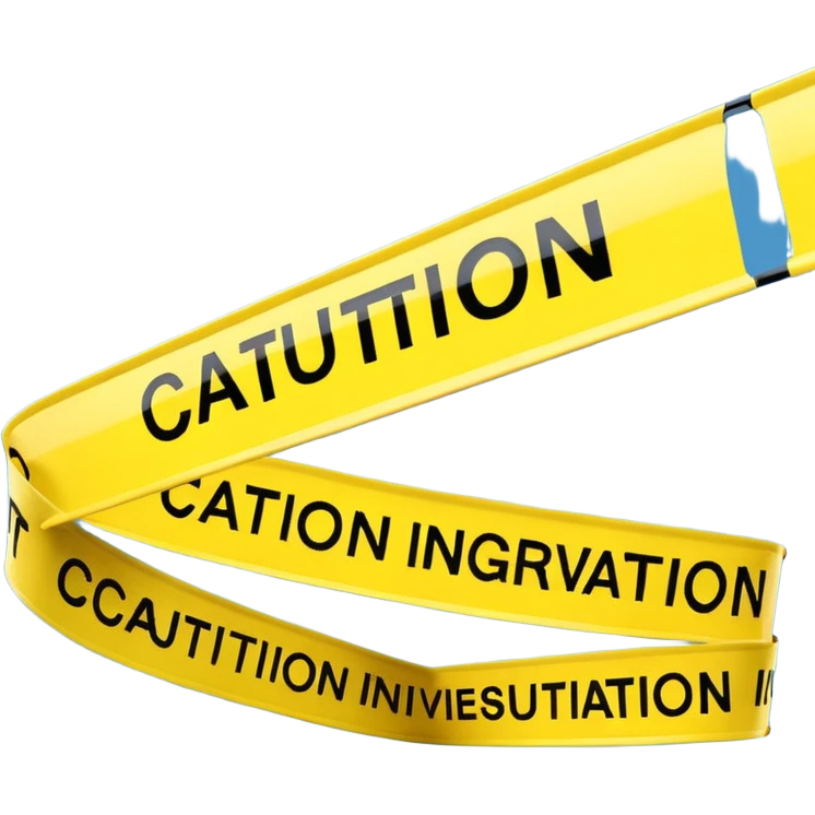 3D render of Yellow Tape(caution tape), forensic investigation aesthetic, sterile clinical lighting, cool blue undertones, sharp high-contrast details, professional clean look, Apple emoji style, isolated on white background --v 6.0 emoji