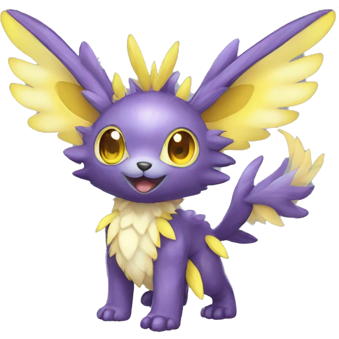 Cute cool shiny colorful fantasy animal hybrid Fakemon full body emoji