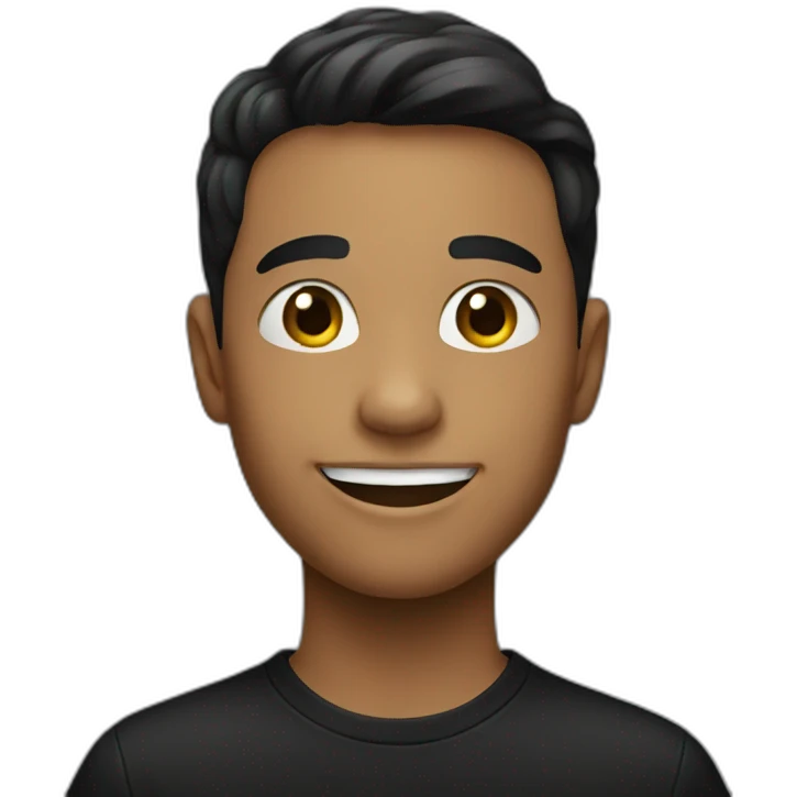 smiling boy,in black shirt emoji
