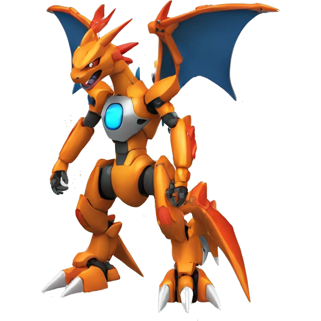 Mechanical Guilmon-Charizard-Medabot-Mecha full body emoji