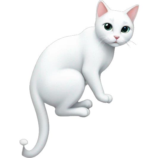 a white cat climbing a wall emoji