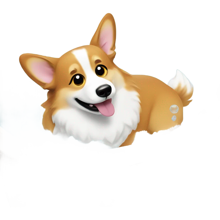 Corgi taking a bubble bath emoji