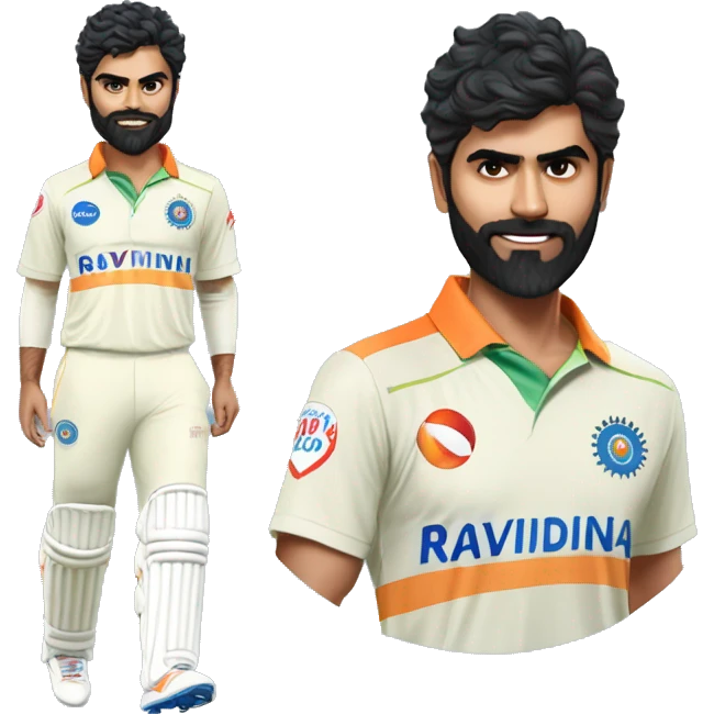 Ravindra jadeja in indian jersey number 8 emoji