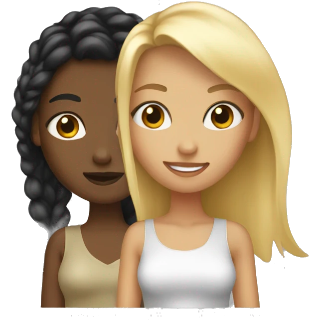Black and blonde girl besties emoji