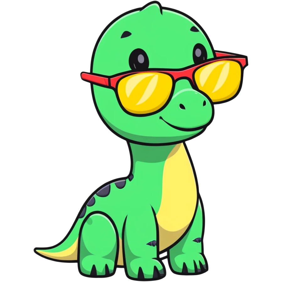 brachiosaurus dinosaur wearing sunglasses emoji