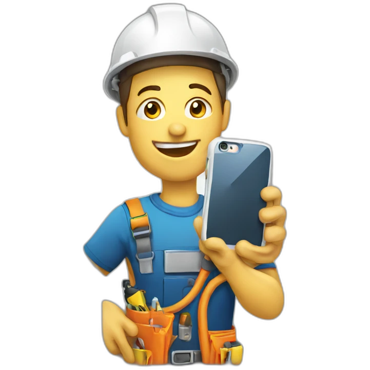 electrician with phone emoji