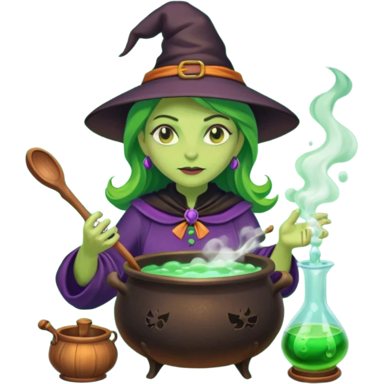 green witch cooking potion emoji