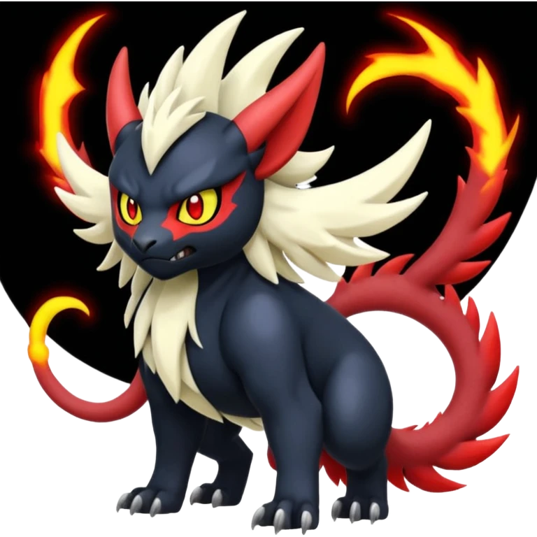 Handsome cool badass edgy Absol-Litten-Guilmon-Giratina-Yveltal-Pokémon-Fakémon-fusion-hybrid-creature emoji