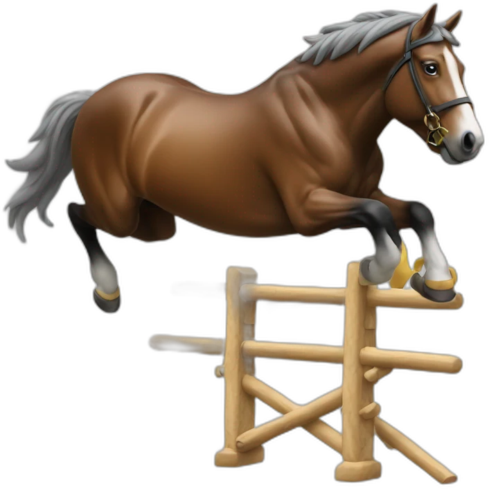 Cheval blanc qui saute un obstacle emoji