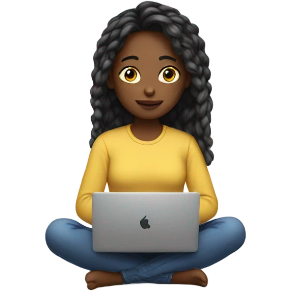 girl with laptop indoors emoji