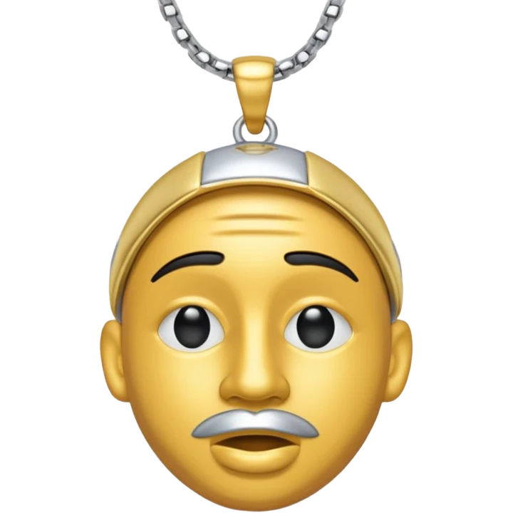silver rapper necklace emoji