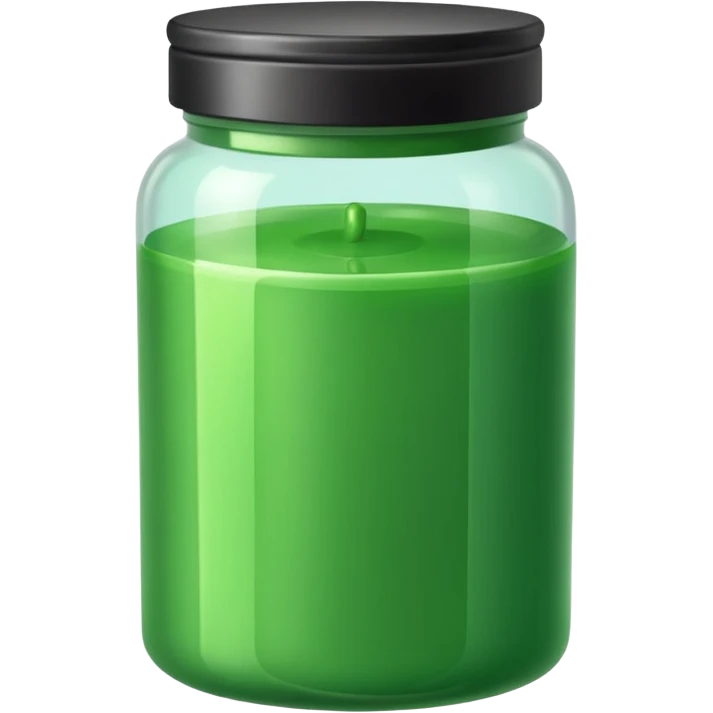 a plastic jar filled with green wax emoji