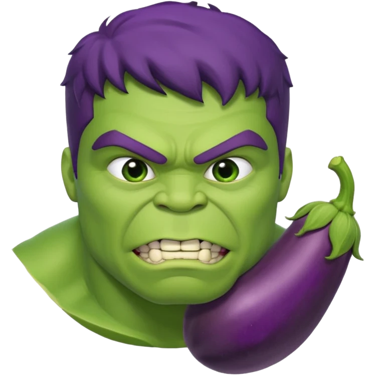 Hulk sucking on eggplant emoji