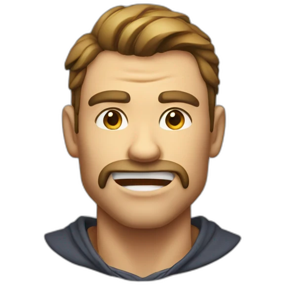 strong muscilar male face mewing emoji