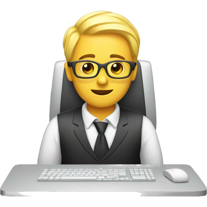 working at computer money emoji